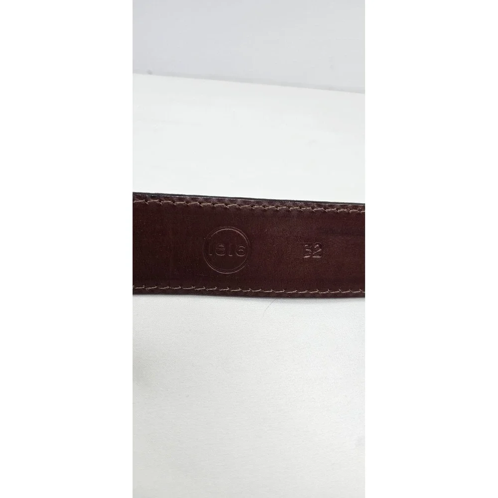 AMERICAN BISON Belt Men's‎ 32 Brown Genuine Leather Logo Western Dress NEW